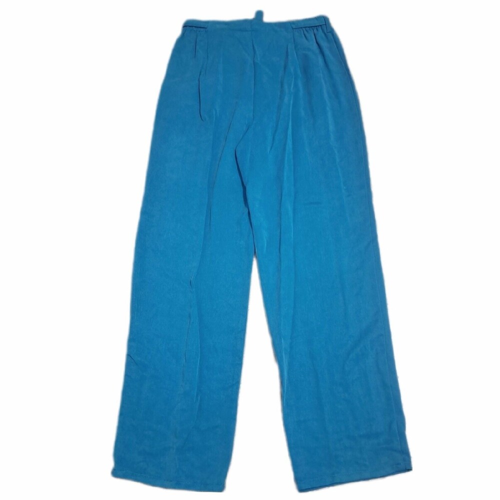 NEW Pendleton Teal Blue Slacks Trousers Women Size 10 Attached Belt - Picture 2 of 7